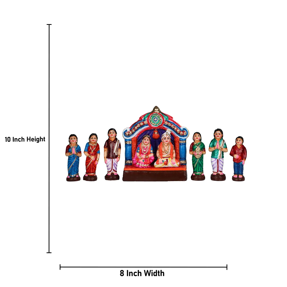 Kalyanam Clay Golu Bommai Set - 10 x 8 Inches | Giri Golu Doll/ Navaratri Golu Bomma/Gombe/Bommai - Image 9
