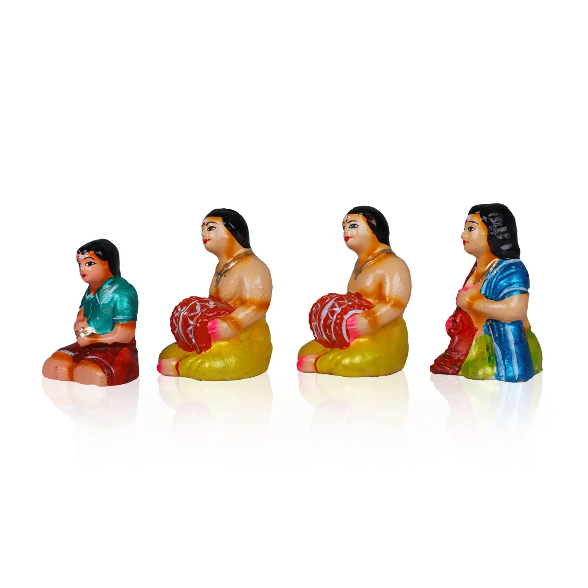 Kalyanam Clay Golu Bommai Set - 6.5 x 3 Inches | Giri Golu Doll/ Navaratri Golu Bomma/Gombe/Bommai - Image 3