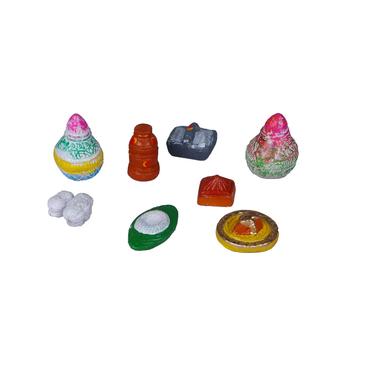 Kalyanam Clay Golu Bommai Set - 6.5 x 3 Inches | Giri Golu Doll/ Navaratri Golu Bomma/Gombe/Bommai - Image 5