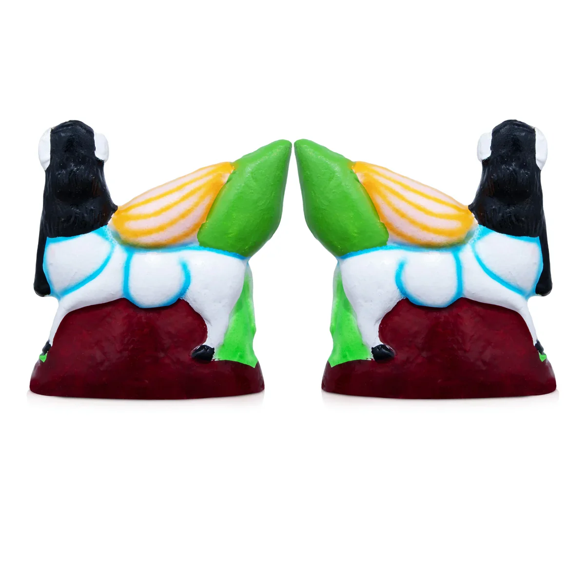 Kamadhenu Clay Golu Bommai Pair - 8 x 7 Inches | Giri Golu Doll/ Navaratri Golu Bomma/Gombe/Bommai - Image 4