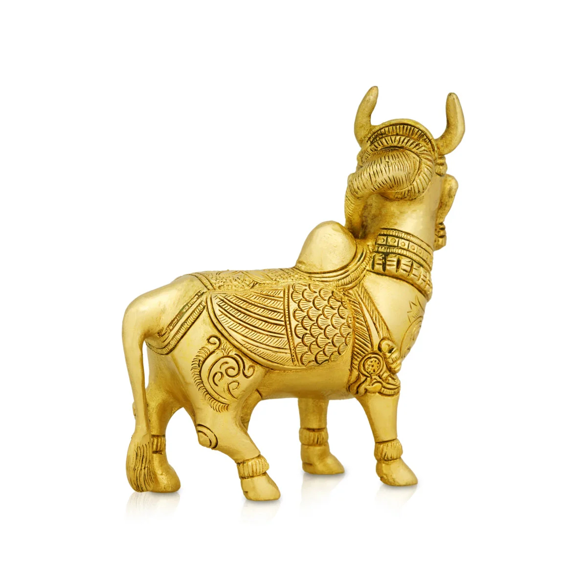 Kamadhenu Idol - 5 X 4.5 Inches | Kamdhenu Cow Statue/ Antique Brass Idol For Vastu And Pooja Room - Image 5