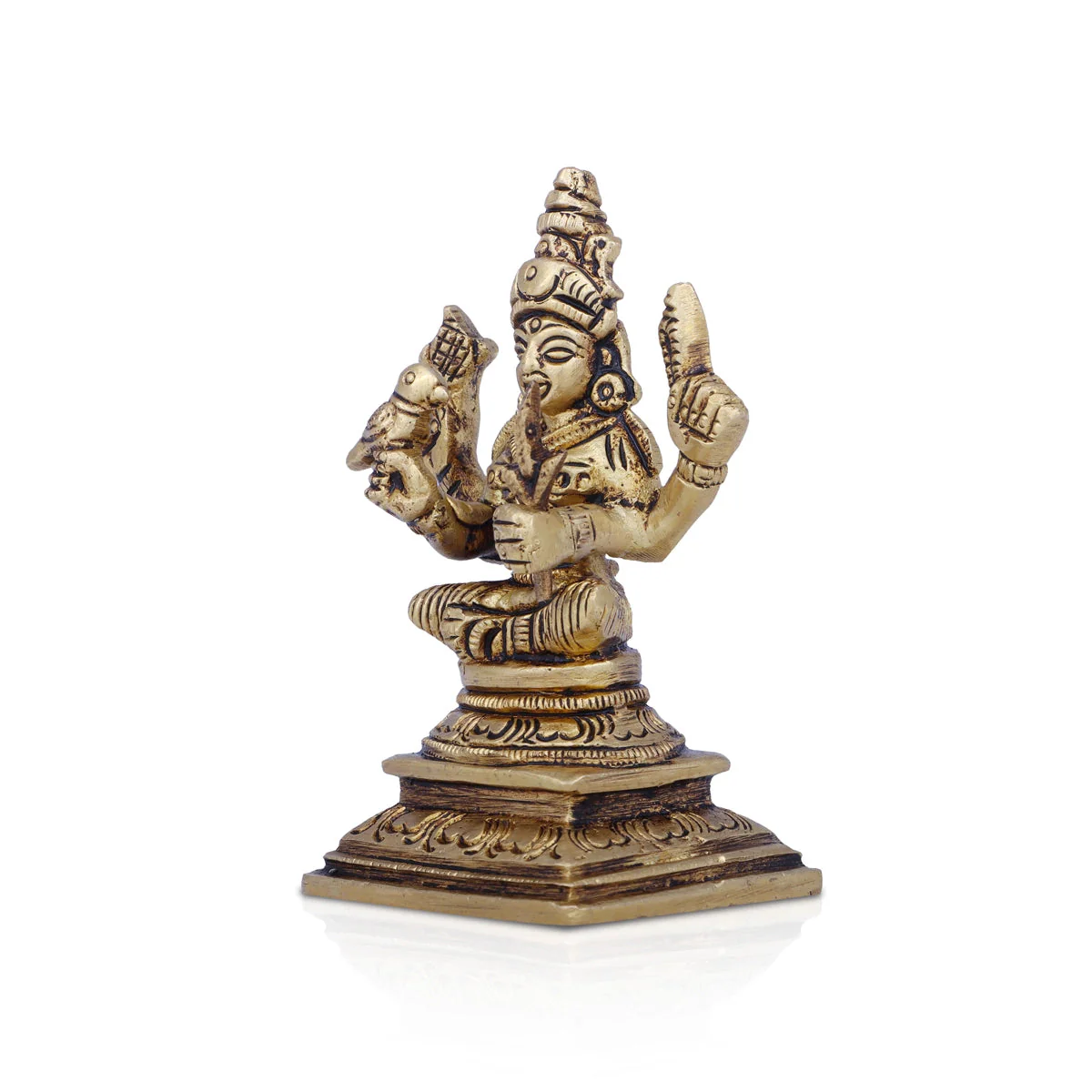 Kamakshi Idol - 3.5 x 2 Inches | Antique Brass Idol/ Kamatchi Amman Statue for Pooja - Image 2