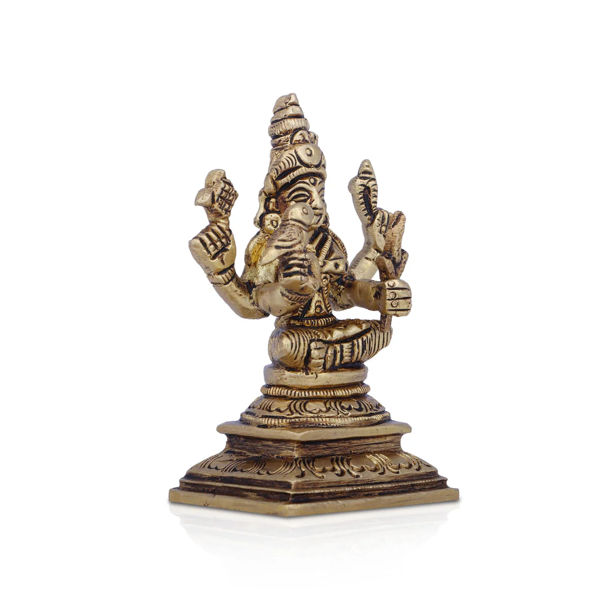 Kamakshi Idol - 3.5 x 2 Inches | Antique Brass Idol/ Kamatchi Amman Statue for Pooja - Image 3