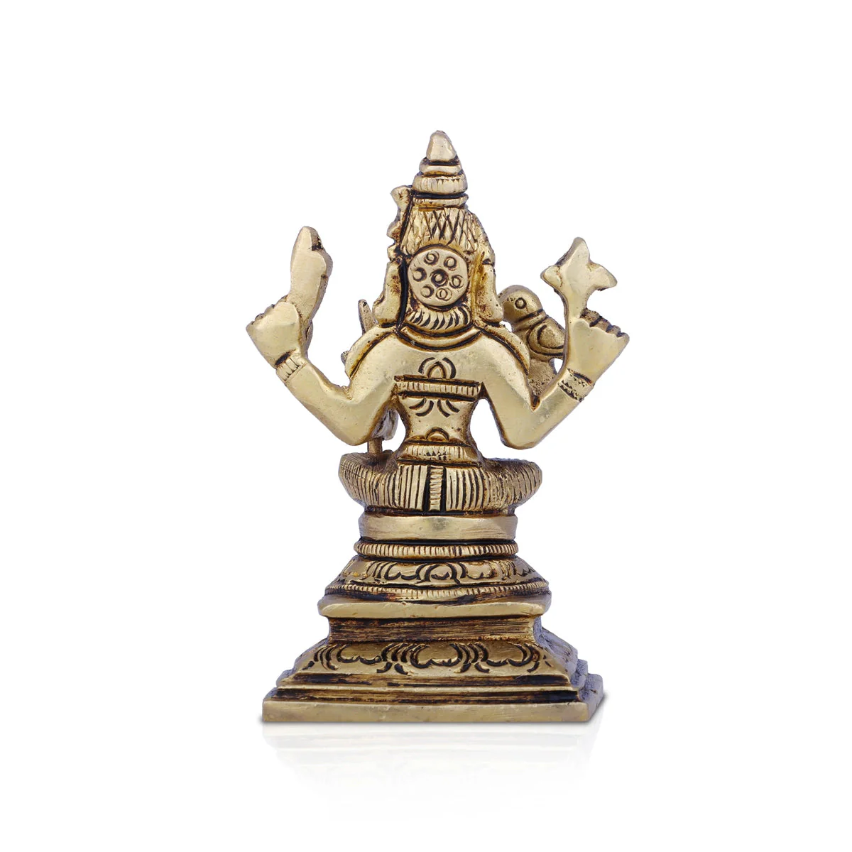 Kamakshi Idol - 3.5 x 2 Inches | Antique Brass Idol/ Kamatchi Amman Statue for Pooja - Image 5