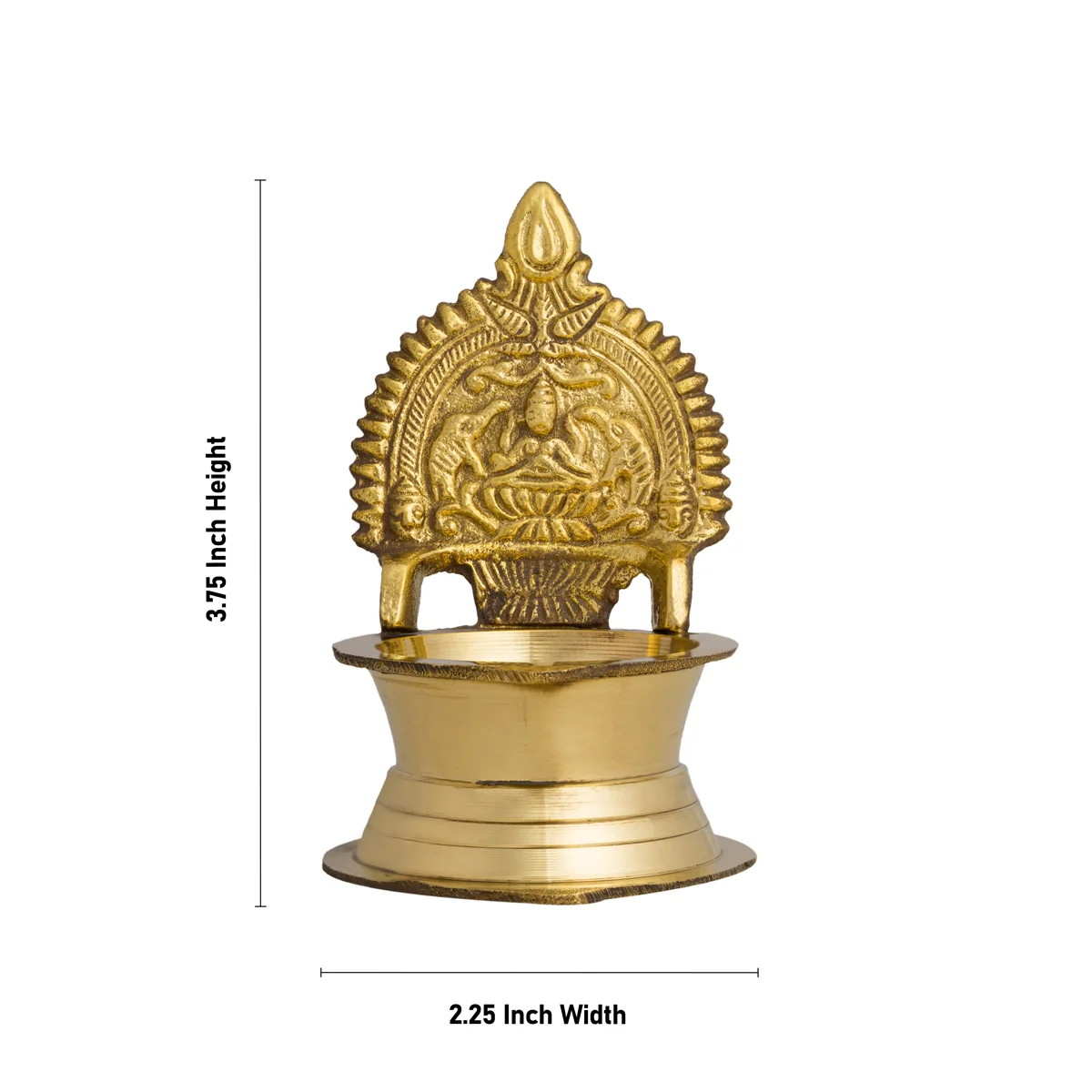 Kamakshi Deepam - 3.75 x 2.25 Inches | Kamatchi Amman Vilakku/ Brass Kamatchi Vilakku for Pooja - Image 3