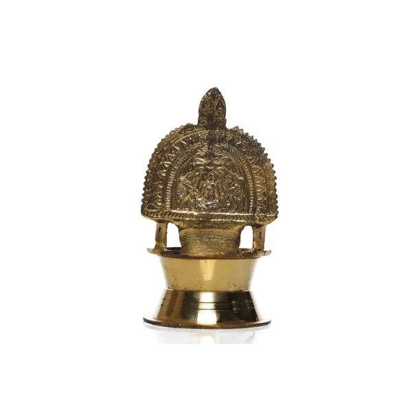 Kamakshi Deepam - 4.75 x 2.5 Inches | Brass Kamakshi Lamp/ Gold Polish Kamatchi Vilakku for Pooja - Image 4