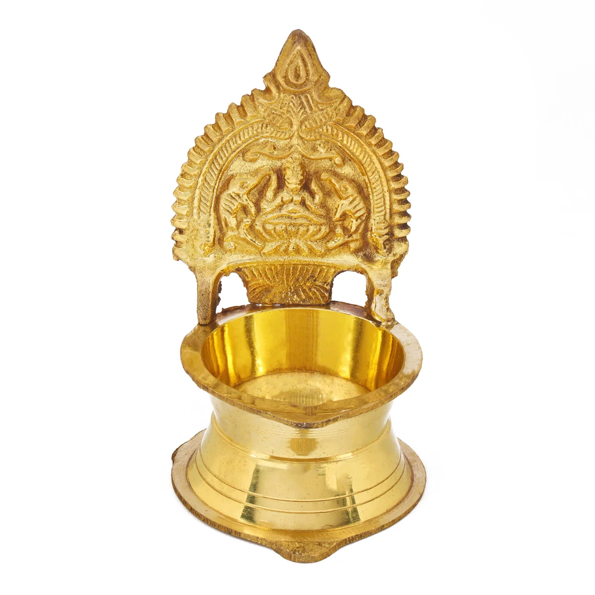 Kamakshi Deepam - 4 x 2.5 Inches | Brass Lamp/ Kamatchi Vilakku/ Kamatchi Amman Vilakku for Pooja