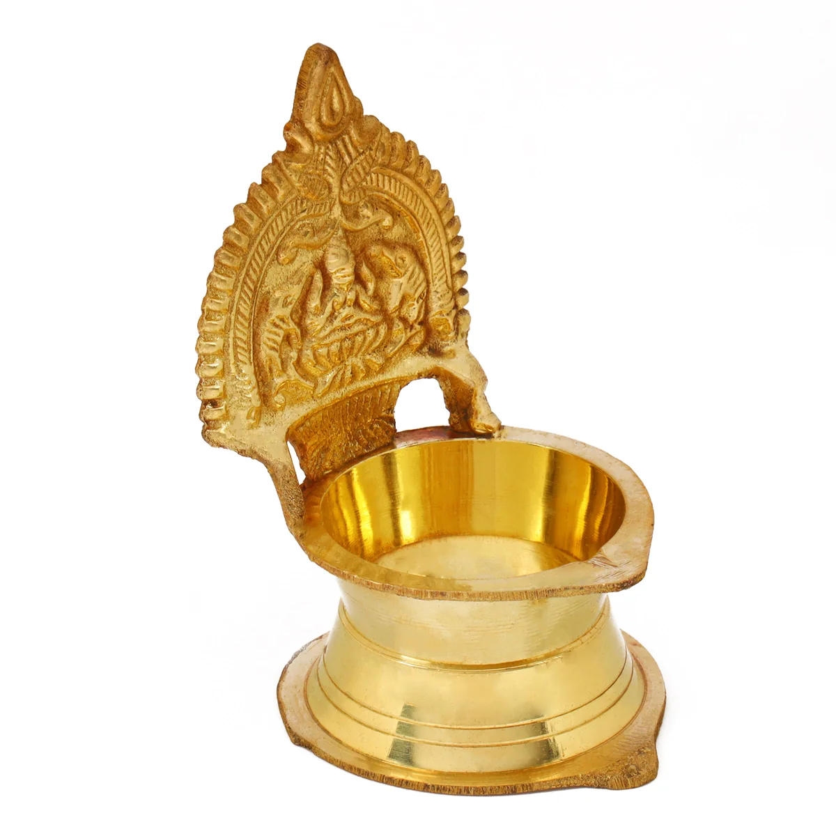 Kamakshi Deepam - 4 x 2.5 Inches | Brass Lamp/ Kamatchi Vilakku/ Kamatchi Amman Vilakku for Pooja - Image 2