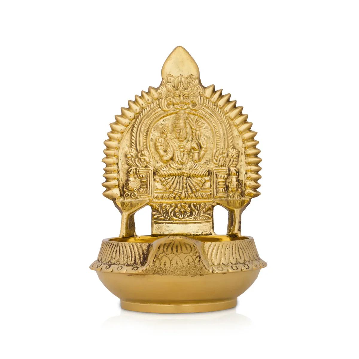 Kamakshi Deepam - 5.5 x 3.75 Inches | Brass Kuber Deepam/ Kamatchi Vilakku for Pooja/ 385 Gms Approx