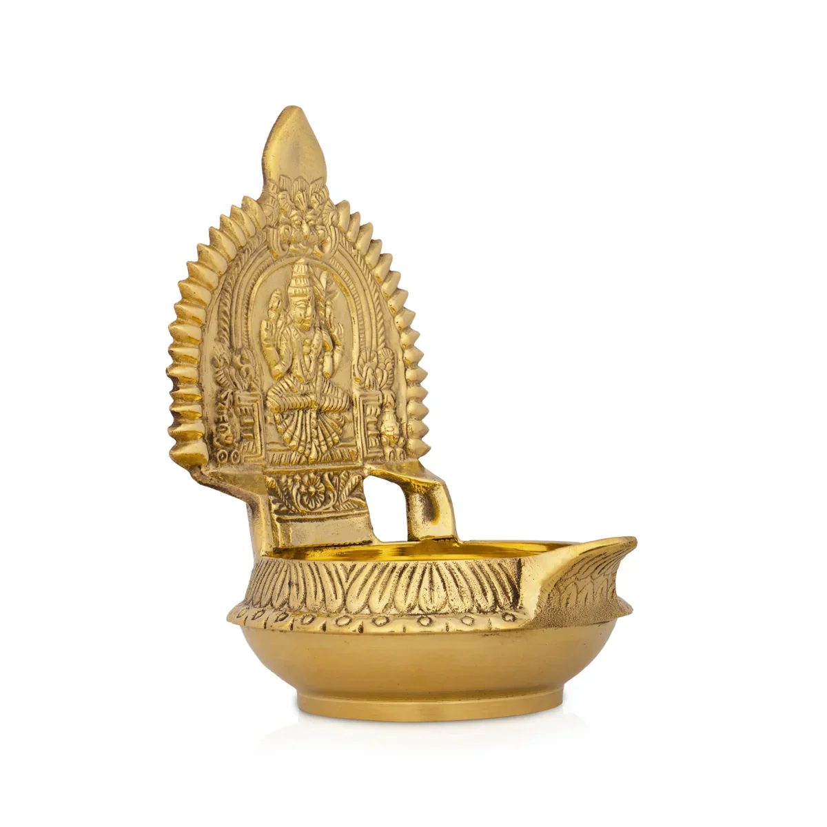 Kamakshi Deepam - 5.5 x 3.75 Inches | Brass Kuber Deepam/ Kamatchi Vilakku for Pooja/ 385 Gms Approx - Image 2