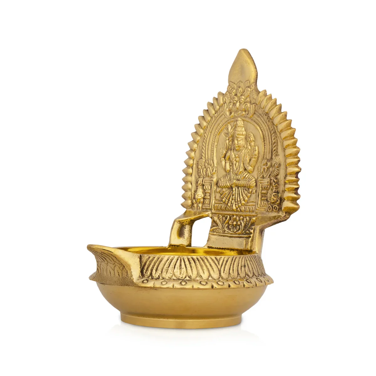 Kamakshi Deepam - 5.5 x 3.75 Inches | Brass Kuber Deepam/ Kamatchi Vilakku for Pooja/ 385 Gms Approx - Image 3