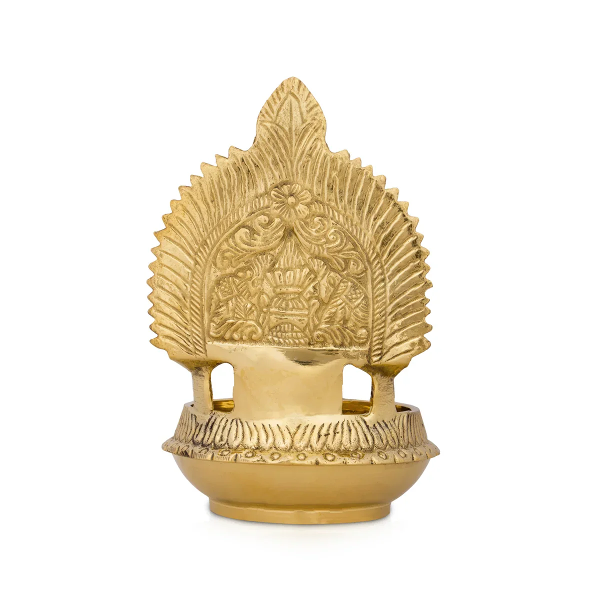 Kamakshi Deepam - 5.5 x 3.75 Inches | Brass Kuber Deepam/ Kamatchi Vilakku for Pooja/ 385 Gms Approx - Image 4
