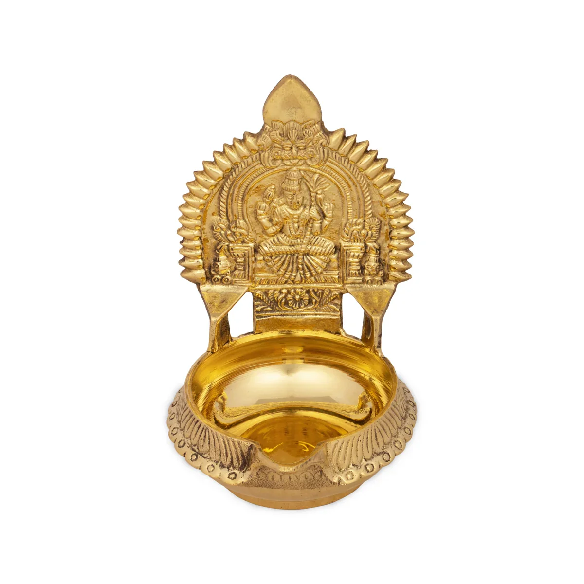 Kamakshi Deepam - 5.5 x 3.75 Inches | Brass Kuber Deepam/ Kamatchi Vilakku for Pooja/ 385 Gms Approx - Image 5