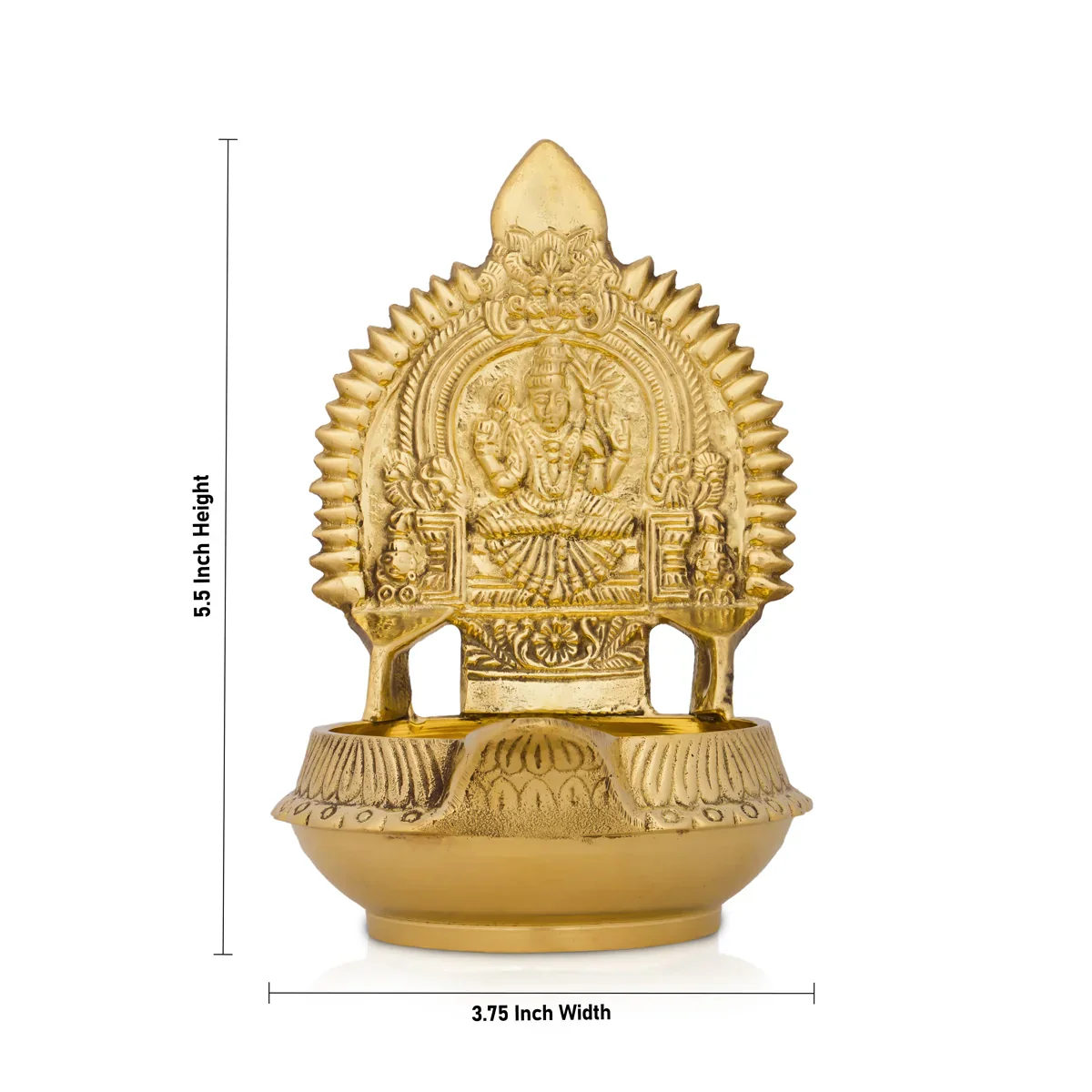 Kamakshi Deepam - 5.5 x 3.75 Inches | Brass Kuber Deepam/ Kamatchi Vilakku for Pooja/ 385 Gms Approx - Image 6