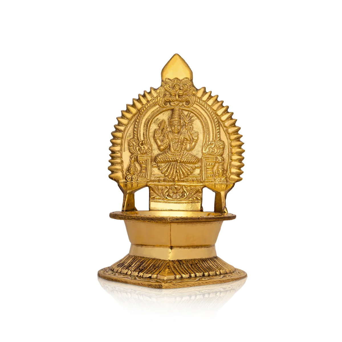 Kamakshi Deepam - 6.5 x 5 Inches | Kamatchi Amman Vilakku/ Brass Kamatchi Vilakku for Pooja - Image 3