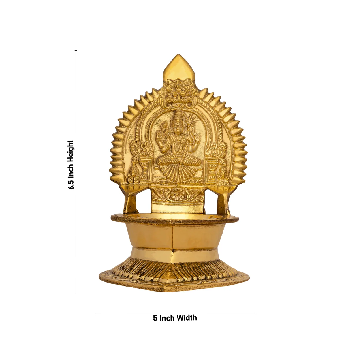 Kamakshi Deepam - 6.5 x 5 Inches | Kamatchi Amman Vilakku/ Brass Kamatchi Vilakku for Pooja - Image 5