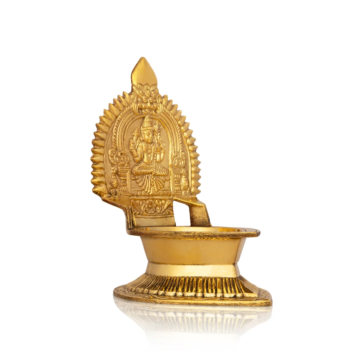 Kamakshi Deepam - 6.5 x 5 Inches | Kamatchi Amman Vilakku/ Brass Kamatchi Vilakku for Pooja - Image 6
