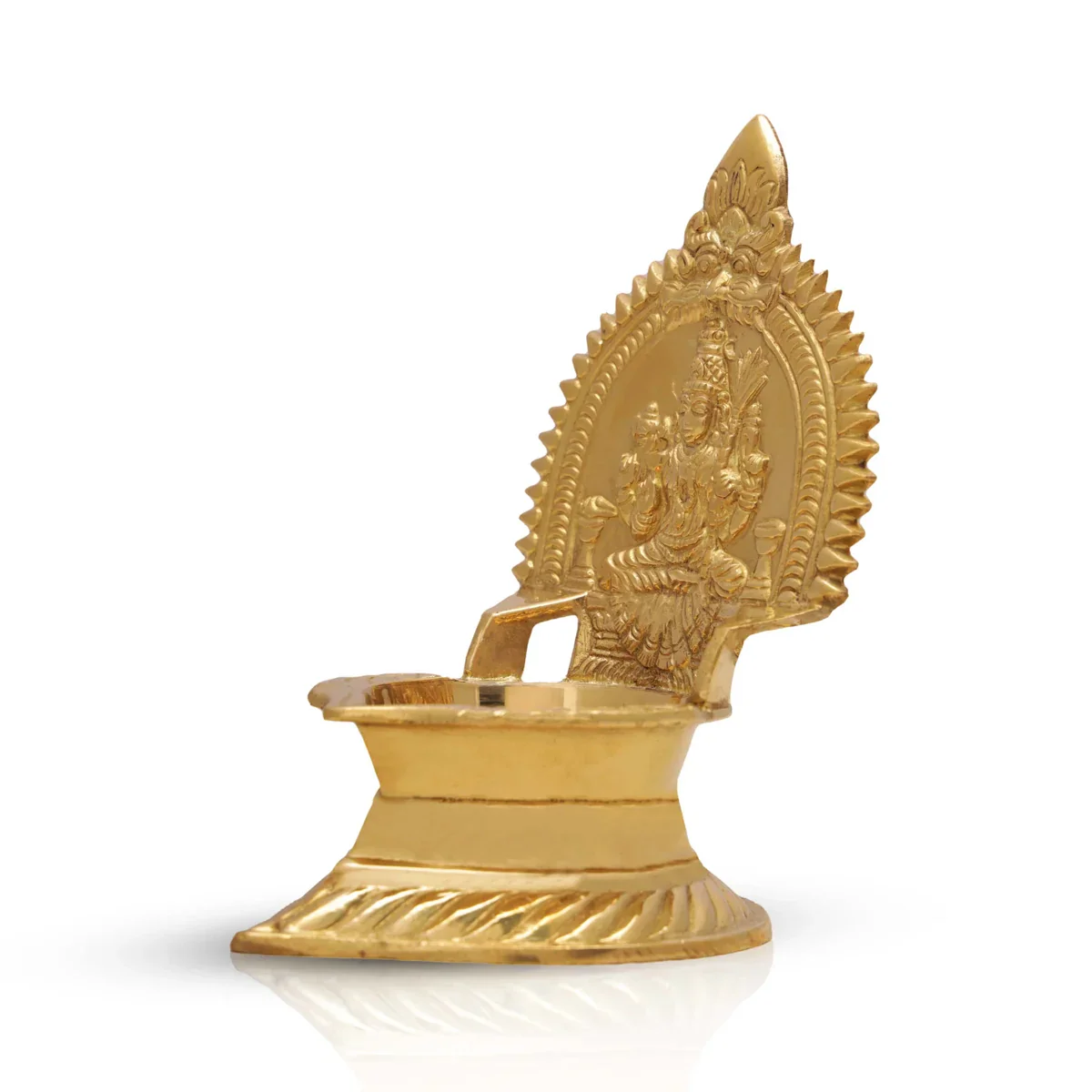 Kamakshi Deepam - 6 x 3.5 Inches | Brass Vilakku/ Kamatchi Lamp for Pooja/ 405 Gms Approx - Image 4