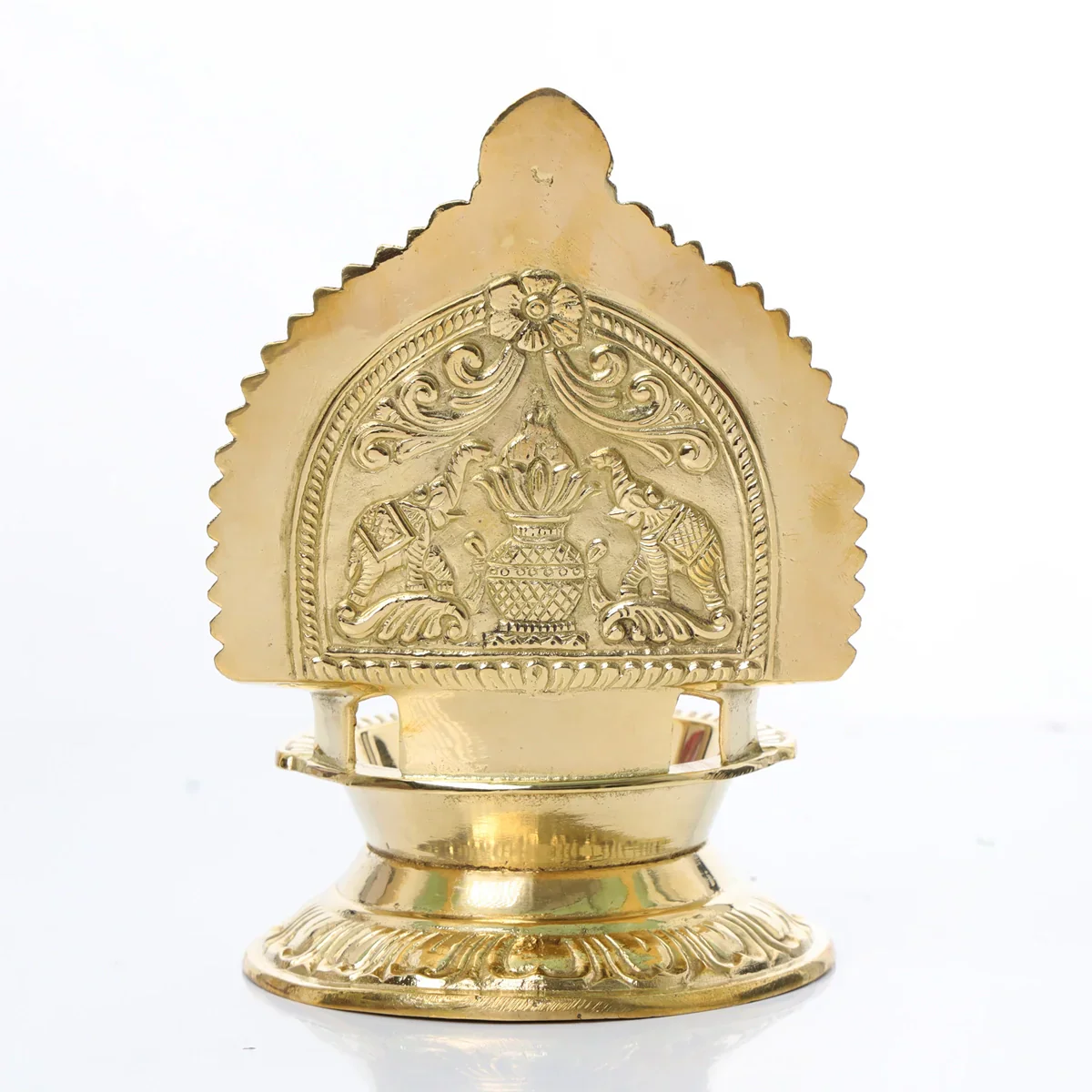 Kamakshi Deepam - 7.5 x 5.5 Inches | Brass Lamp/ Diya/ Kamatchi Vilakku for Pooja/ 800 Gms Approx - Image 4