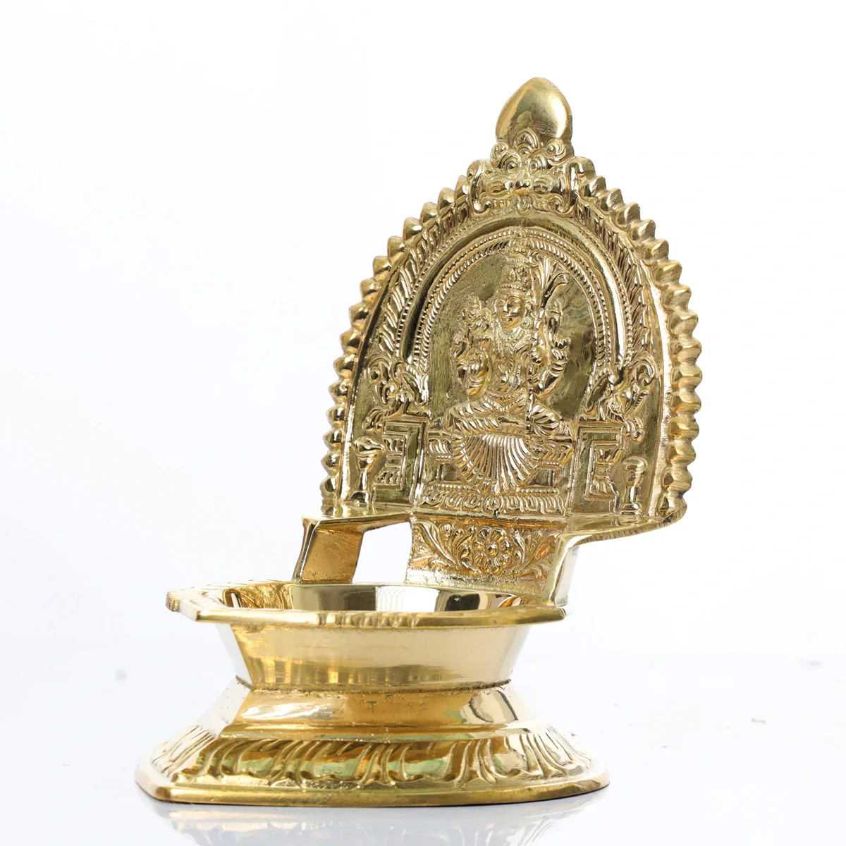 Kamakshi Deepam - 7.5 x 5.5 Inches | Brass Lamp/ Diya/ Kamatchi Vilakku for Pooja/ 800 Gms Approx - Image 5