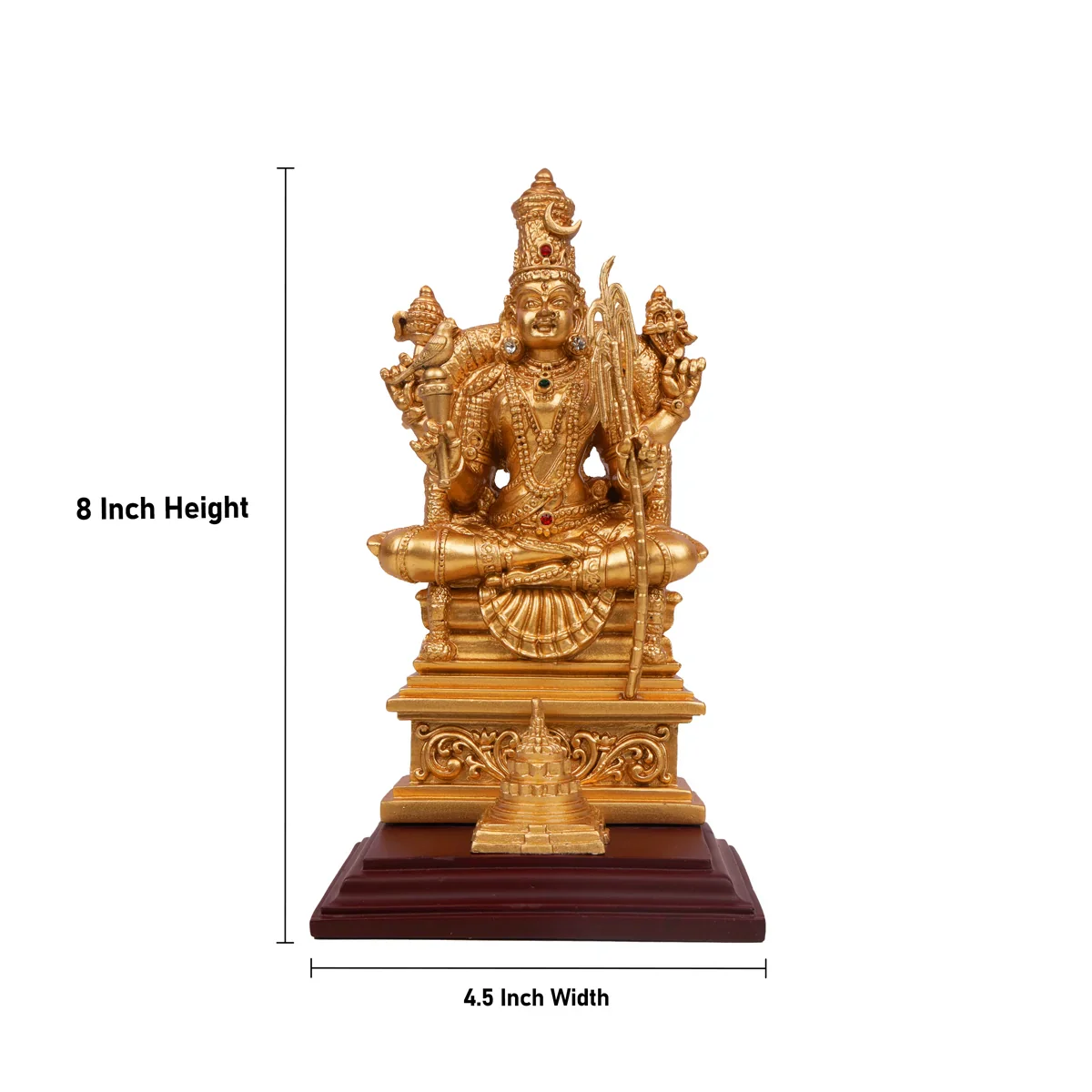 Kamakshi Idol - 8 x 4.5 Inches | Kamakshi Vigraham/ Resin Statue for Pooja - Image 6