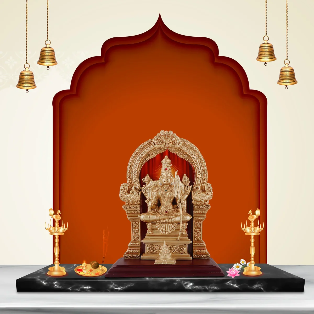 Kamakshi Idol - 9.5 x 7 Inches | Resin Kamakshi Statue for Pooja - Image 6