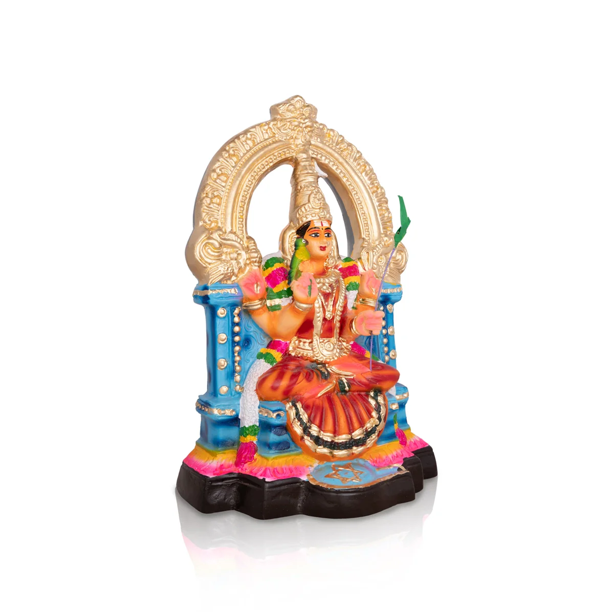 Kamakshi Idol Paper Mache Golu Bommai - 12 X 8 Inches | Navaratri Golu Gombe/ Giri Golu Doll/ Navratri Decor - Image 2