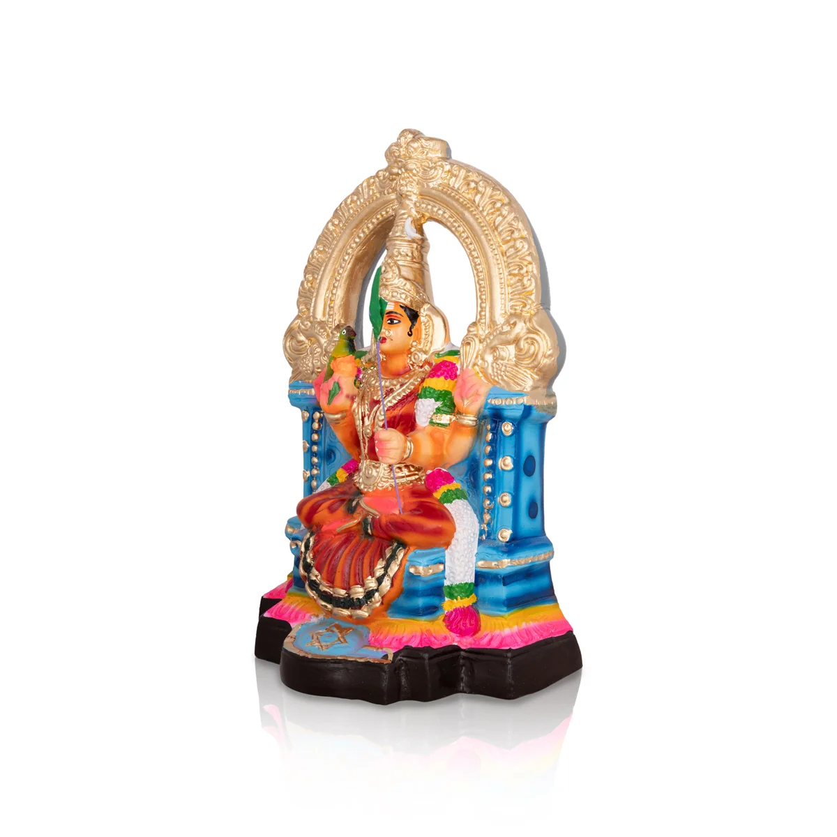 Kamakshi Idol Paper Mache Golu Bommai - 12 X 8 Inches | Navaratri Golu Gombe/ Giri Golu Doll/ Navratri Decor - Image 3