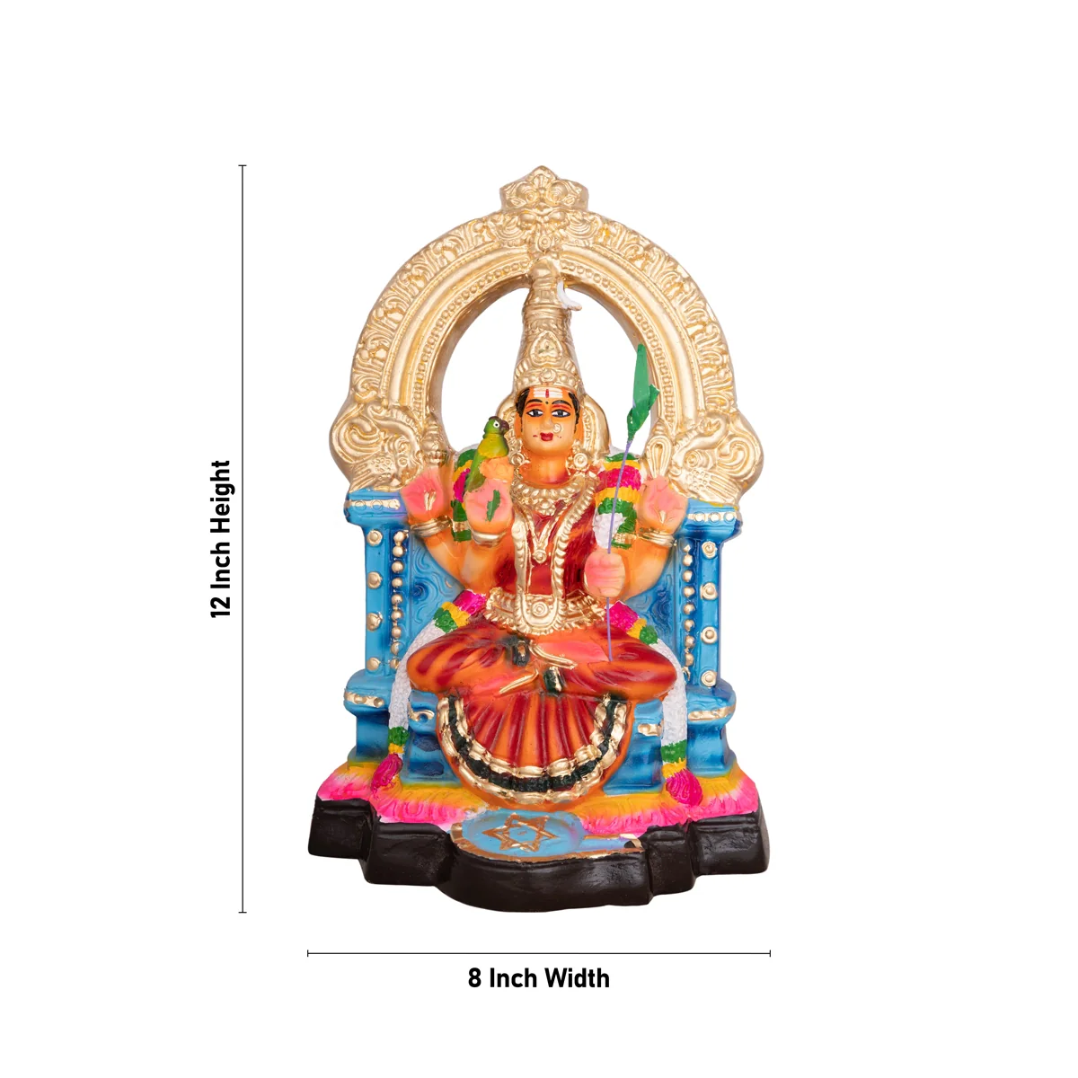 Kamakshi Idol Paper Mache Golu Bommai - 12 X 8 Inches | Navaratri Golu Gombe/ Giri Golu Doll/ Navratri Decor - Image 4