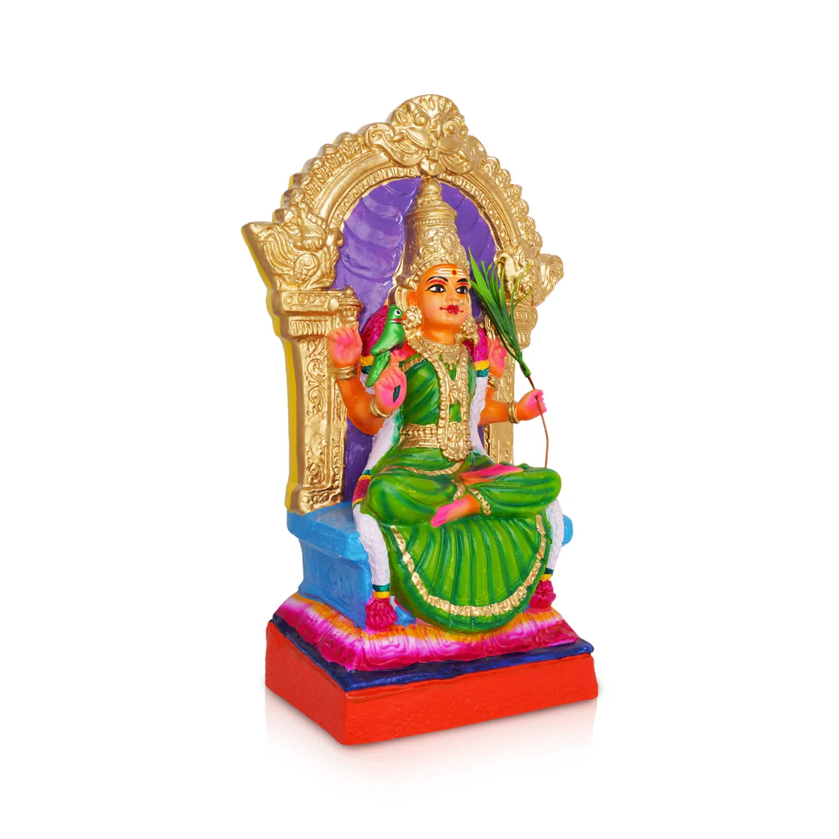 Kamakshi Idol Paper Mache Golu Bommai - 15 X 7 Inches | Navaratri Gombe/ Giri Golu Doll/ Navratri Decor - Image 2