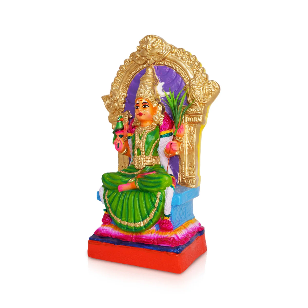 Kamakshi Idol Paper Mache Golu Bommai - 15 X 7 Inches | Navaratri Gombe/ Giri Golu Doll/ Navratri Decor - Image 3