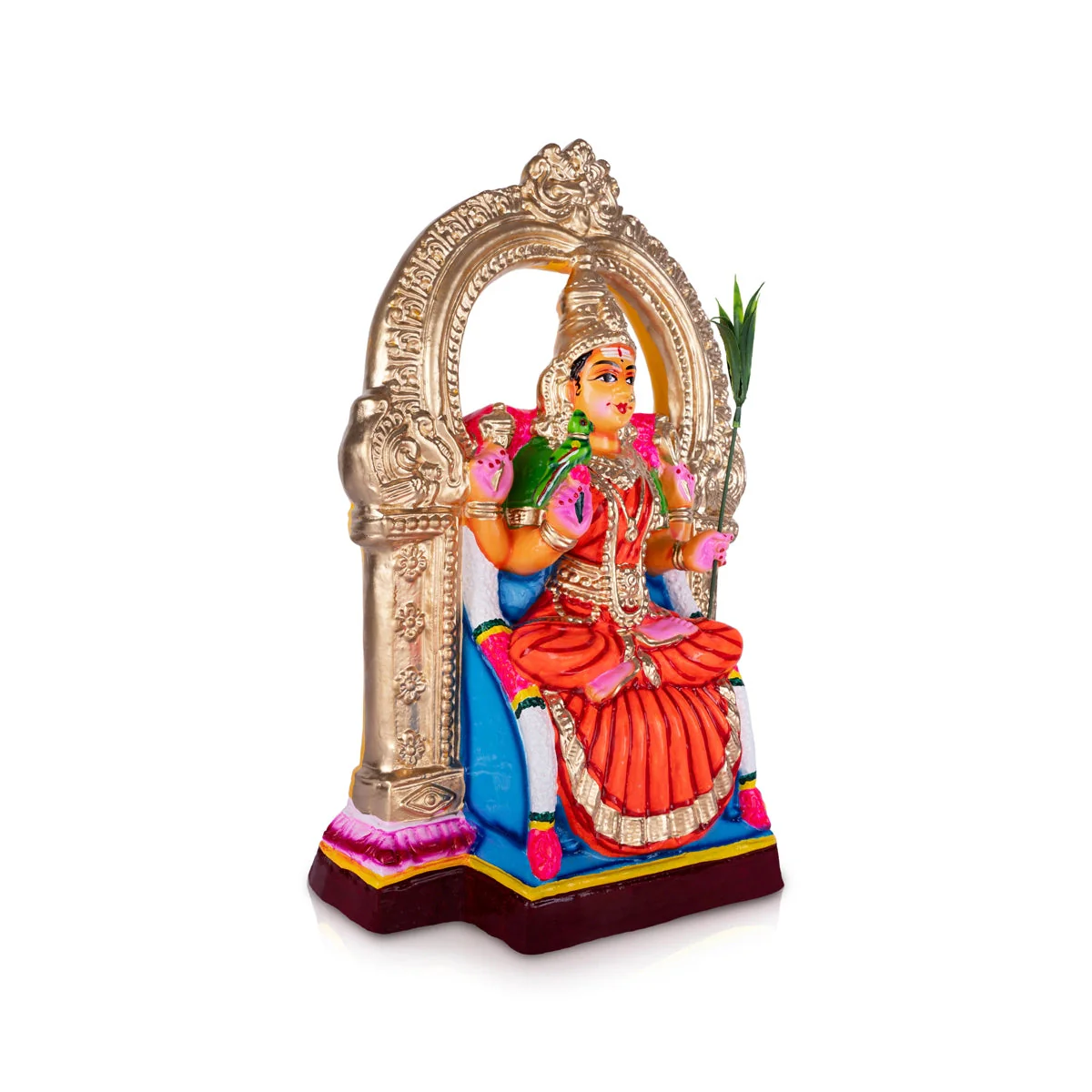 Kamakshi Idol Paper Mache Golu Bommai - 17 X 11 Inches | Navaratri Gombe/ Giri Golu Doll/ Navratri Decor - Image 2
