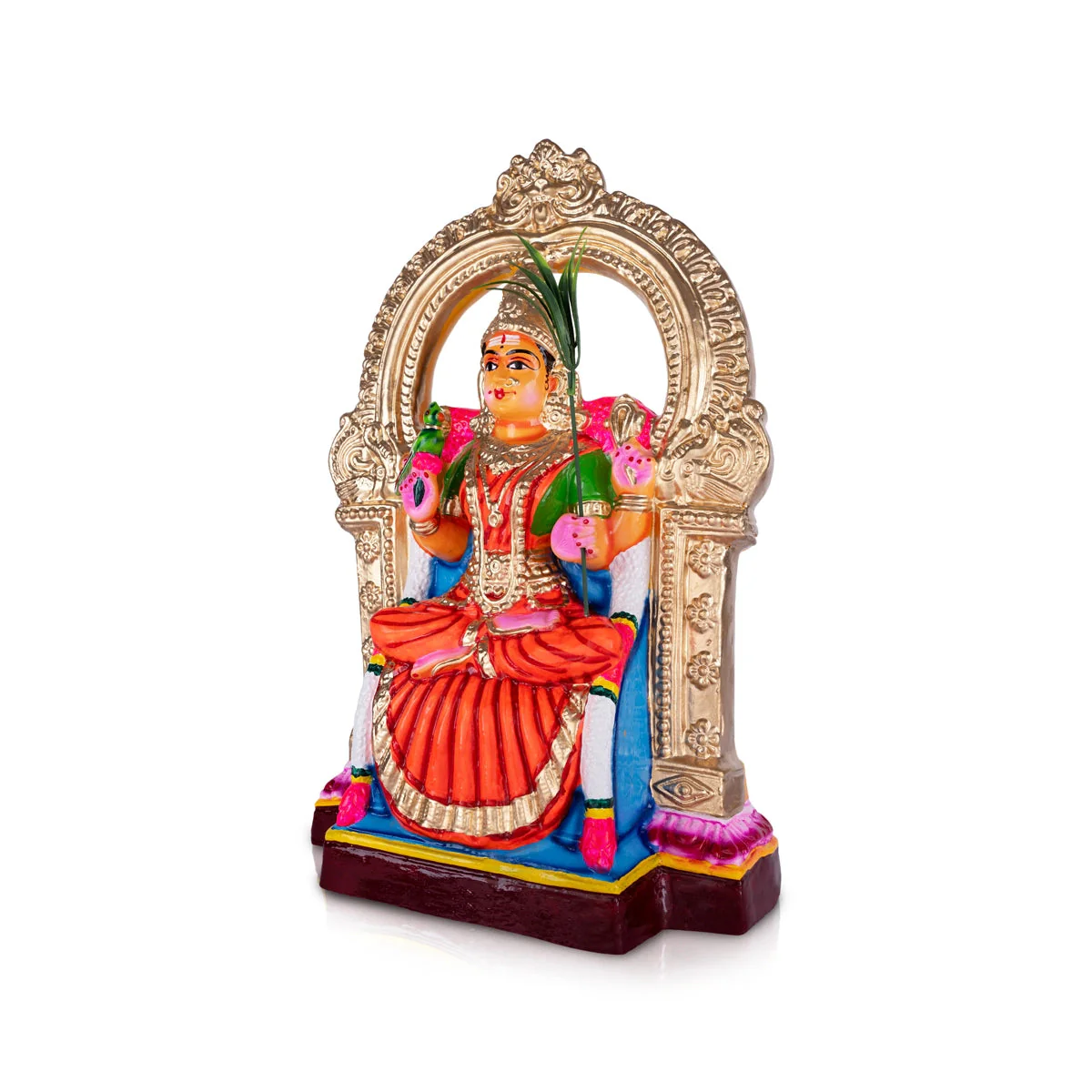 Kamakshi Idol Paper Mache Golu Bommai - 17 X 11 Inches | Navaratri Gombe/ Giri Golu Doll/ Navratri Decor - Image 3