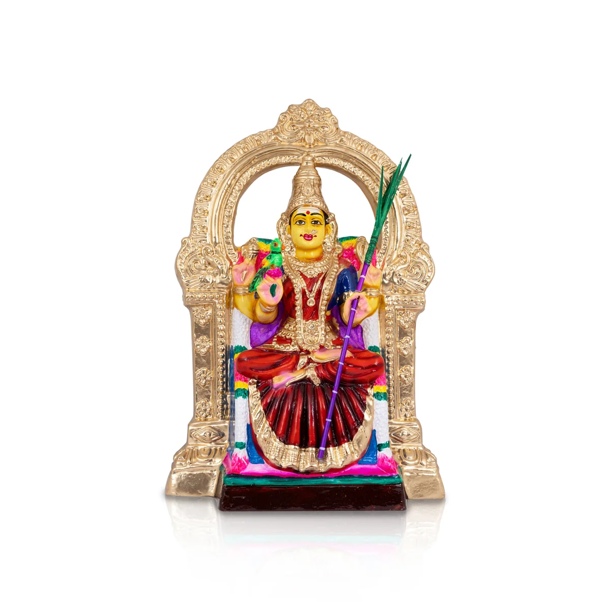Kamakshi Idol Paper Mache Golu Bommai - 18 X 11 Inches | Navaratri Golu Gombe/ Giri Golu Doll/ Navratri Decor - Image 2