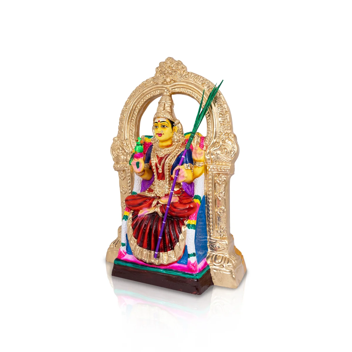 Kamakshi Idol Paper Mache Golu Bommai - 18 X 11 Inches | Navaratri Golu Gombe/ Giri Golu Doll/ Navratri Decor - Image 3
