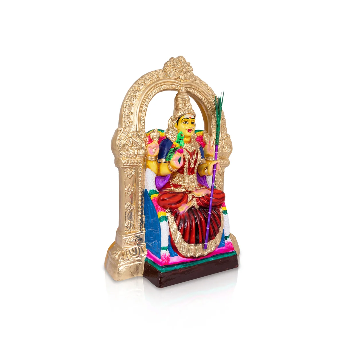 Kamakshi Idol Paper Mache Golu Bommai - 18 X 11 Inches | Navaratri Golu Gombe/ Giri Golu Doll/ Navratri Decor - Image 4