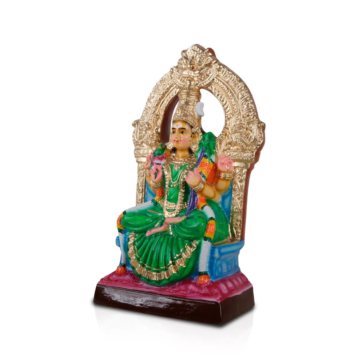 Kamakshi Idol Paper Mache Golu Bommai - 18 X 9.5 Inches | Giri Golu Doll/ Navratri Gombe/ Navratri Decor - Image 2