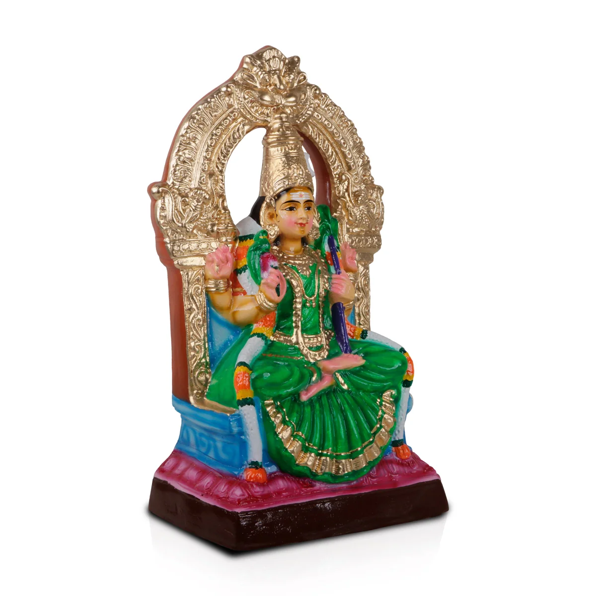 Kamakshi Idol Paper Mache Golu Bommai - 18 X 9.5 Inches | Giri Golu Doll/ Navratri Gombe/ Navratri Decor - Image 3