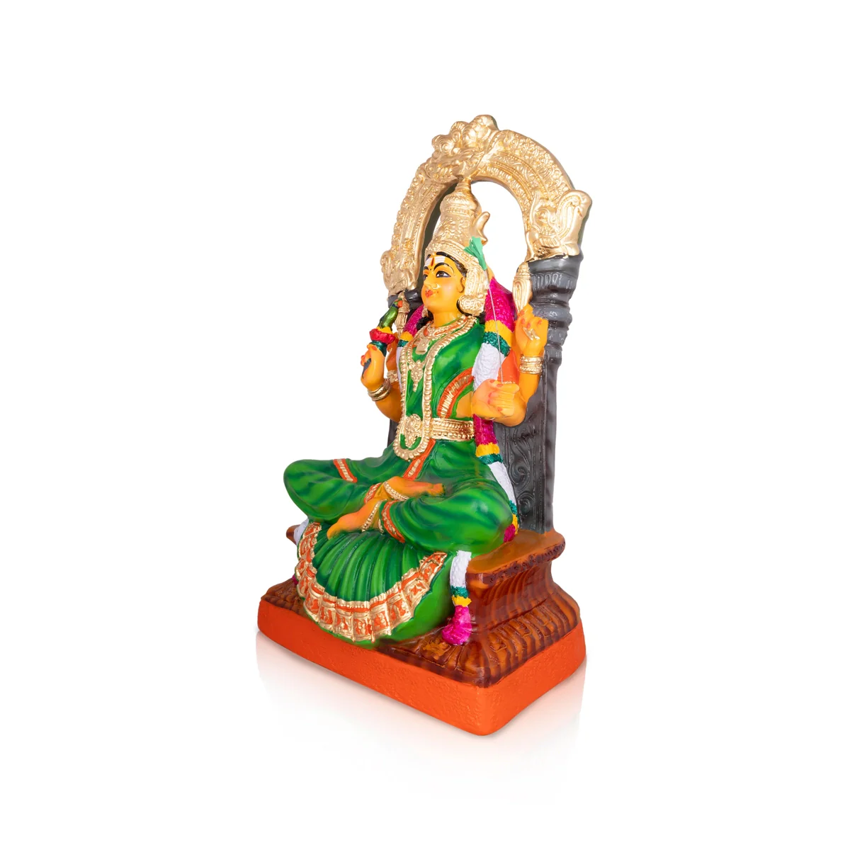 Kamakshi Idol Paper Mache Golu Bommai - 27 X 11 Inches | Navaratri Golu Gombe/ Giri Golu Doll/ Navratri Decor - Image 3