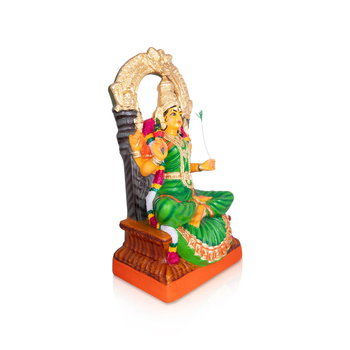 Kamakshi Idol Paper Mache Golu Bommai - 27 X 11 Inches | Navaratri Golu Gombe/ Giri Golu Doll/ Navratri Decor - Image 4