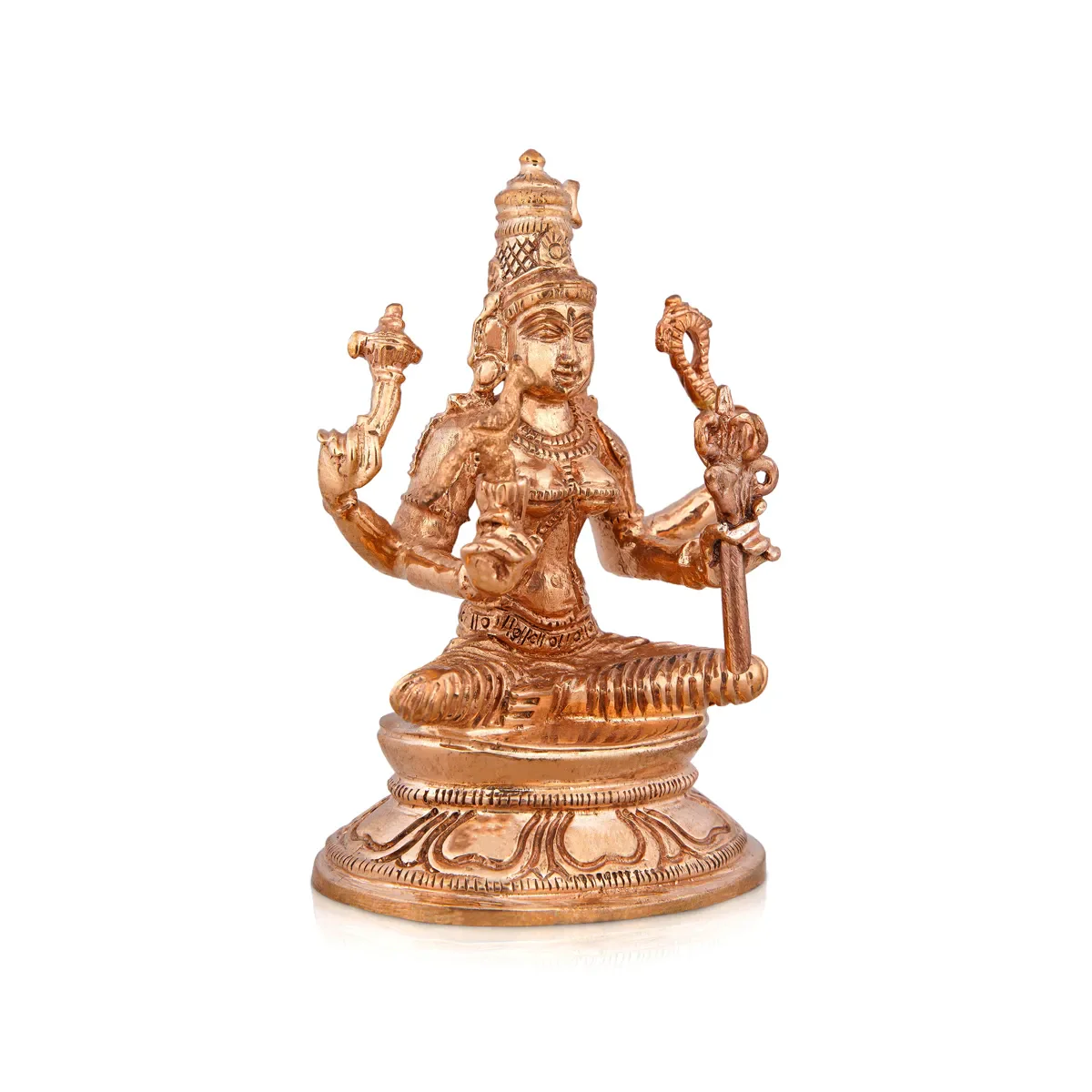 Kamakshi Idol Sitting On Base - 3.5 X 2 Inches | Panchaloha Statue/ Kamatchi Amman Statue For Worship & Pooja - Image 2