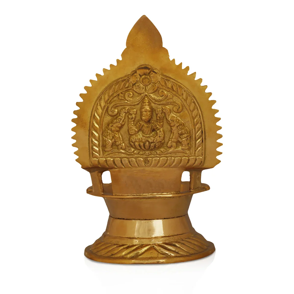 Kamakshi Lamp - 6 x 3.5 Inches | Brass Vilakku/ Diya/ Gold Polish Deep for Pooja/ 395 Gms Approx - Image 5