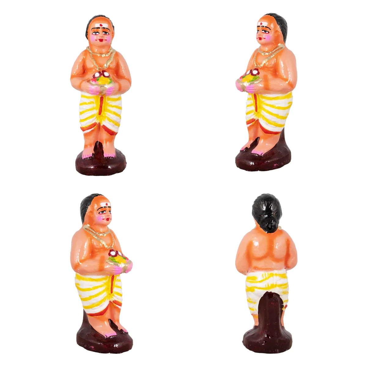 Kamakshi Vilakku Pooja Clay Golu Bommai Set - 10 x 5.5 Inches | Giri Golu Doll/ Navaratri Golu Bomma/Gombe/Bommai - Image 2