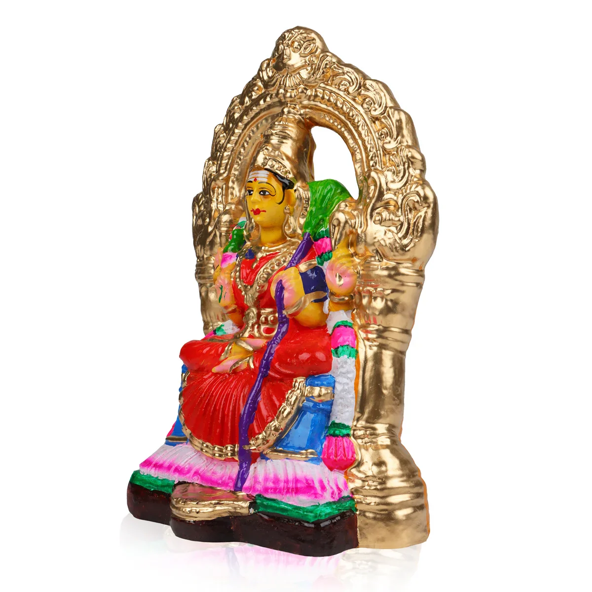 Kamakshi with Arch Clay Golu Bommai - 9 x 8 Inches | Giri Golu Doll/ Navaratri Golu Bomma/Gombe/Bommai - Image 4