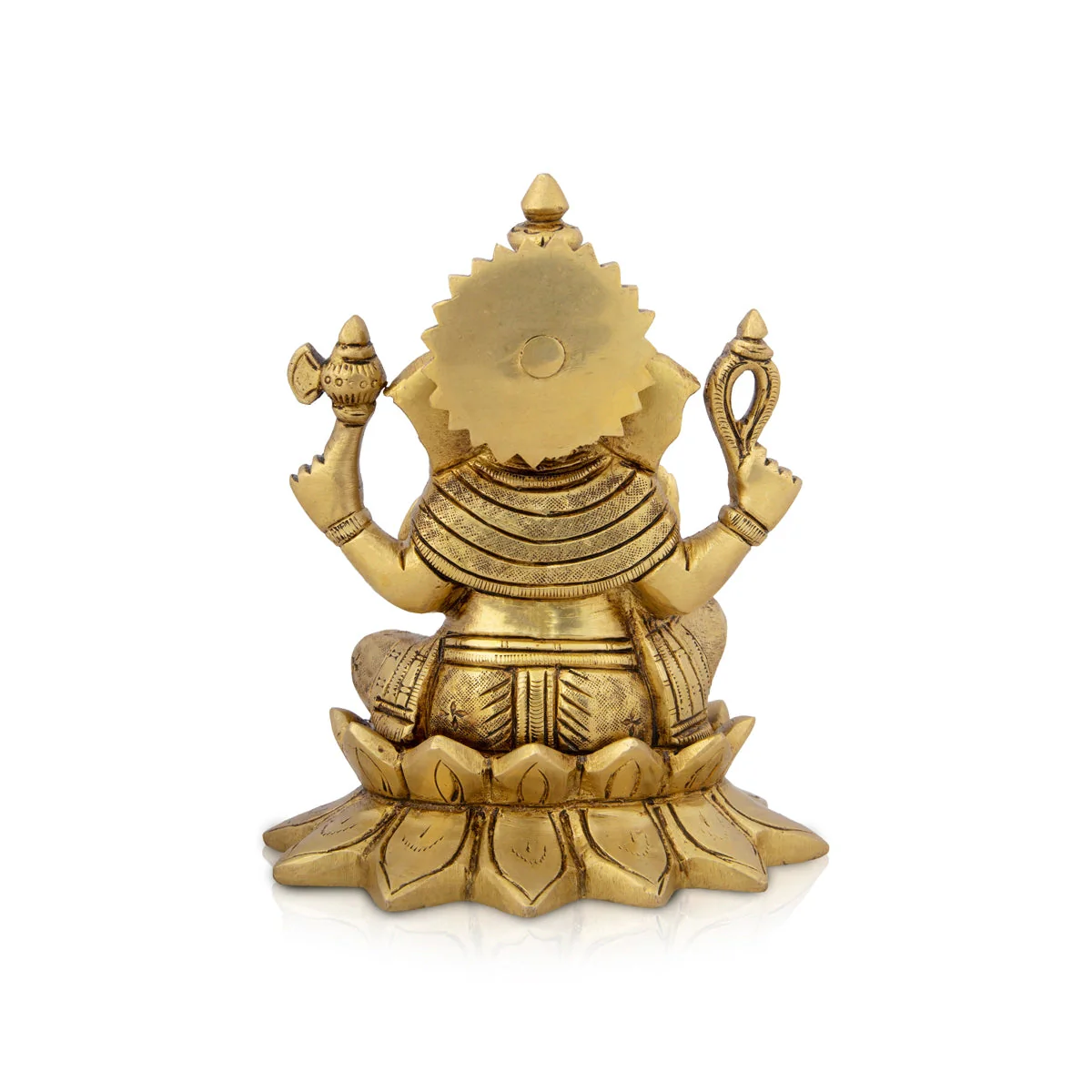 Kamal Ganesh Statue - 5.5 x 5 Inches | Antique Brass Statue/ Ganesh Murti Idol for Puja/ 1.380 Kgs Approx - Image 6