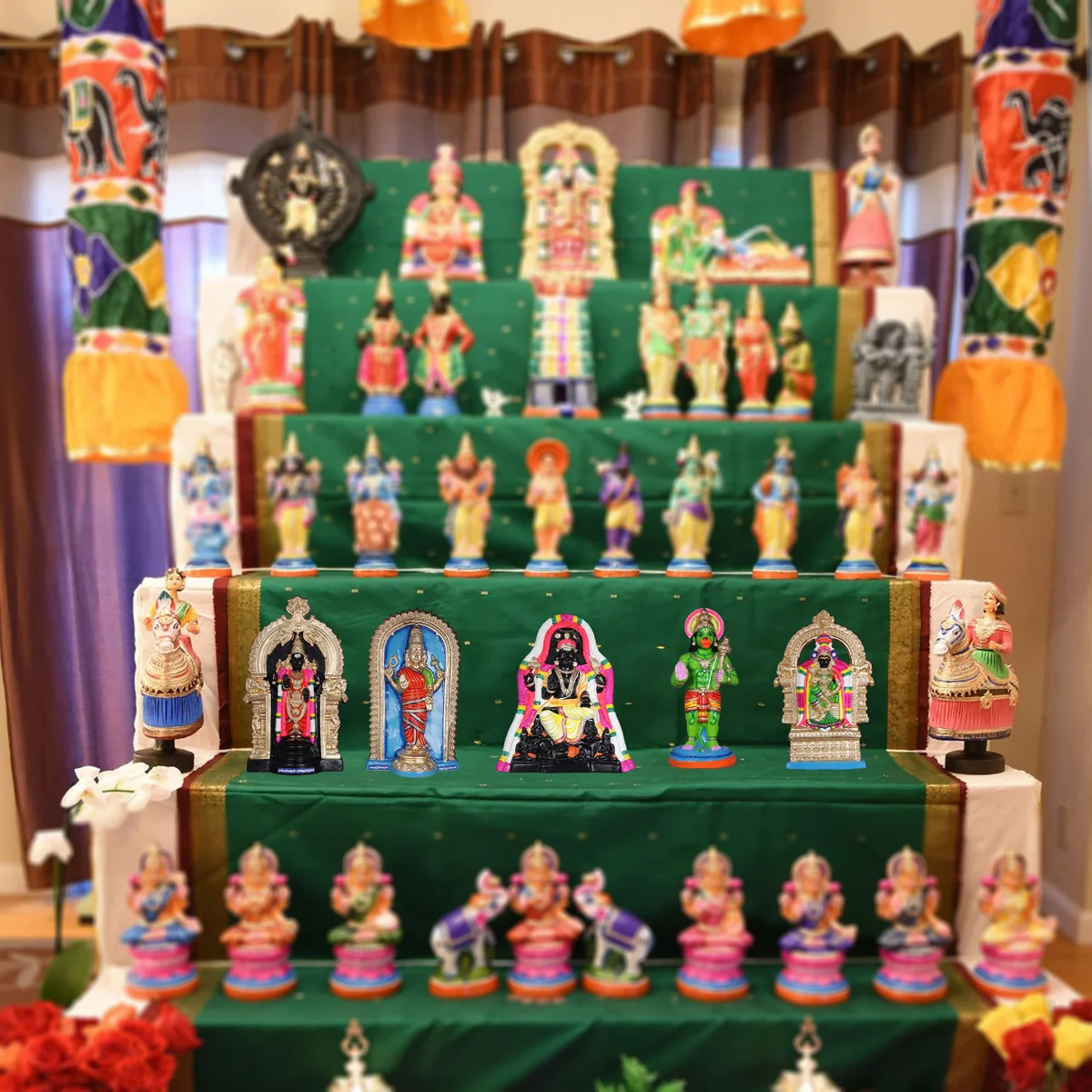 Kamalambal Paper Mache Golu Bommai - 16 x 10 Inches | Giri Golu Doll/ Navaratri Golu Bomma/ Bommai/ Gombe