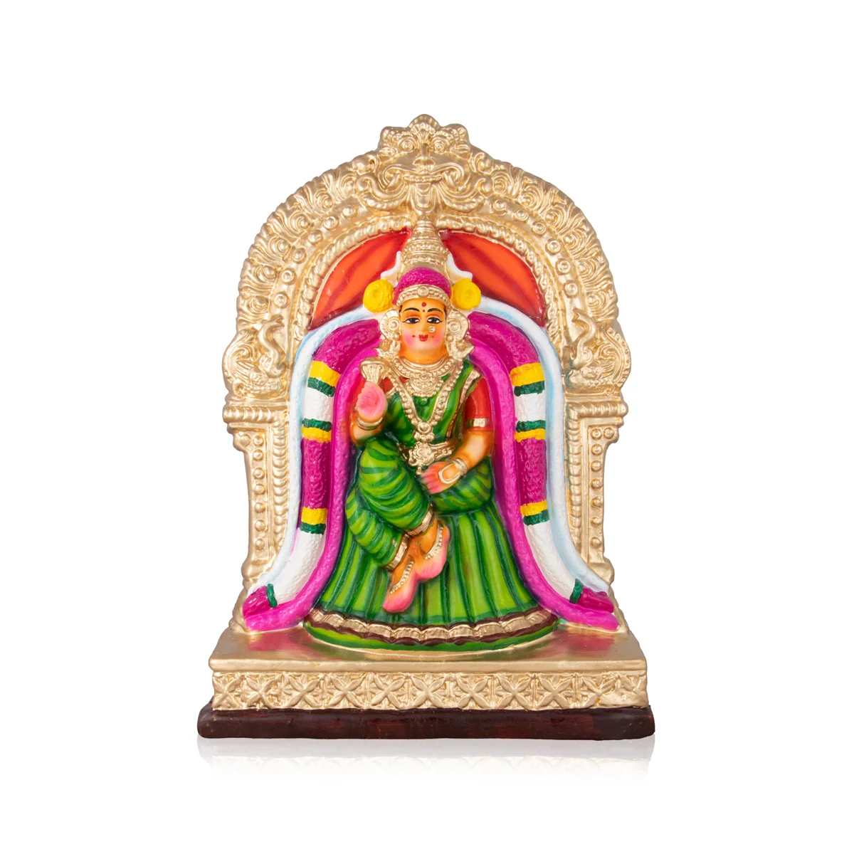 Kamalambigai Thiyagarajar Paper Mache Golu Bommai Pair - 15 x 11 Inches | Giri Golu Doll/Navaratri Golu Bomma - Image 3