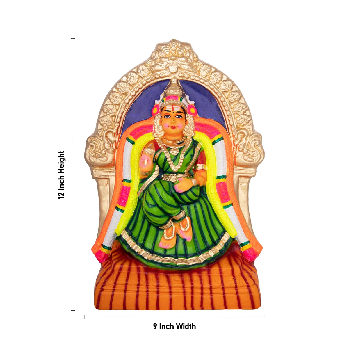 Kamalambika Paper Mache Golu Bommai - 12 X 9 Inches | Navaratri Gombe/ Giri Golu Doll/ Navratri Decor - Image 5