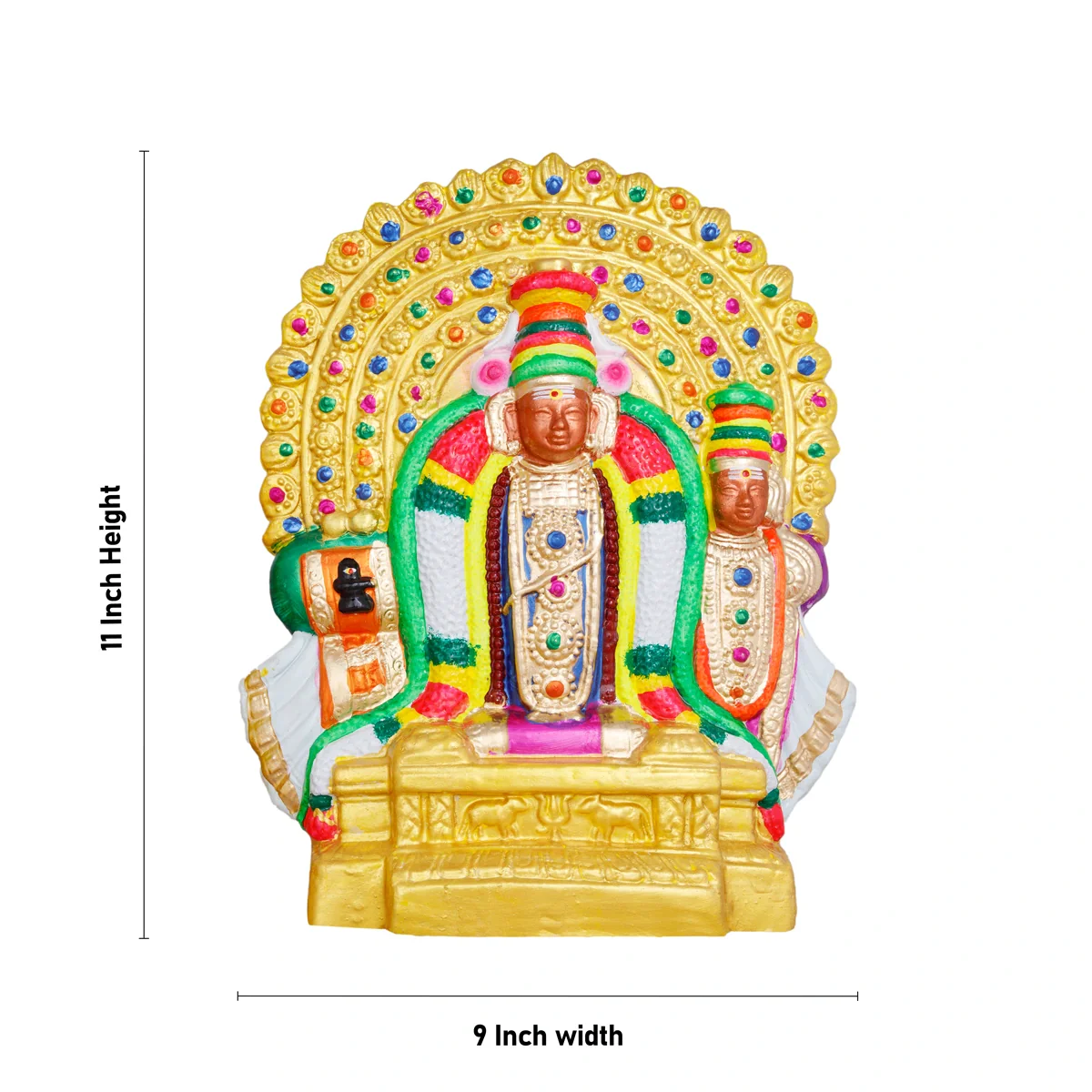 Kamalambikai Thyagaraja Clay Golu Bommai Pair-11 X 9 Inches | Navaratri Golu Gombe/Giri Golu Doll/Navratri Decor - Image 2