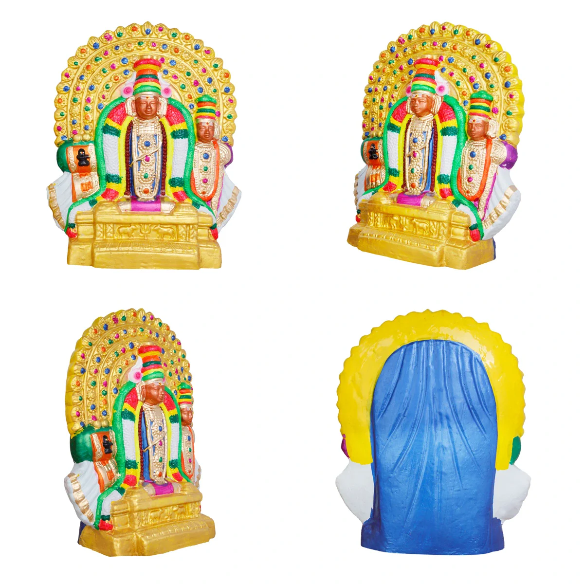 Kamalambikai Thyagaraja Clay Golu Bommai Pair-11 X 9 Inches | Navaratri Golu Gombe/Giri Golu Doll/Navratri Decor - Image 3